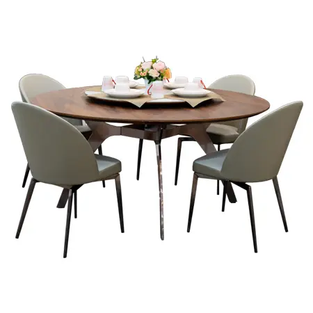 Bộ Bàn Ăn Tròn Grand T17205A-C + 6 Ghế Ăn Grand DC17472