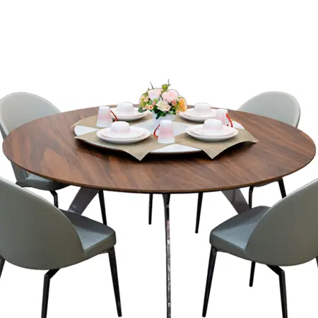 Bộ Bàn Ăn Tròn Grand T17205A-C + 6 Ghế Ăn Grand DC17472
