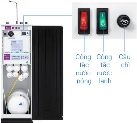 Máy lọc nước nóng lạnh nguội Mutosi MP-350D-BKQ 8 lõi 3