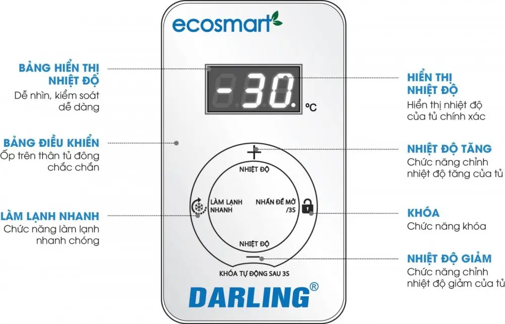 Tủ Đông Mát Darling S-Inverter 370 Lít DMF-3699WSI 3