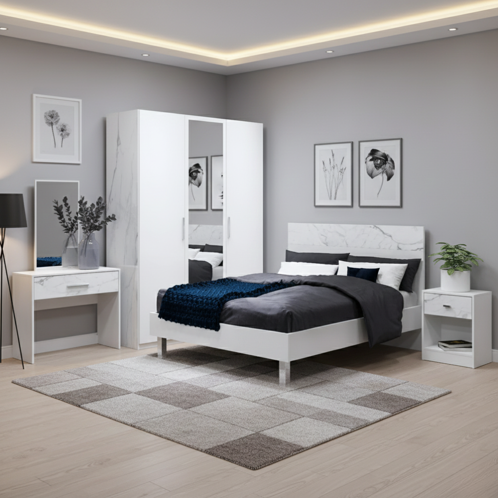 Bộ Phòng Ngủ QUEEN NS12020 Trắng