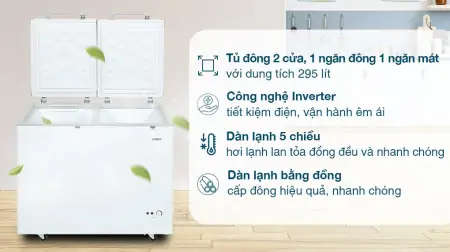 Tủ Đông Mát Aqua Inverter 295 Lít AQF-C4202E 0