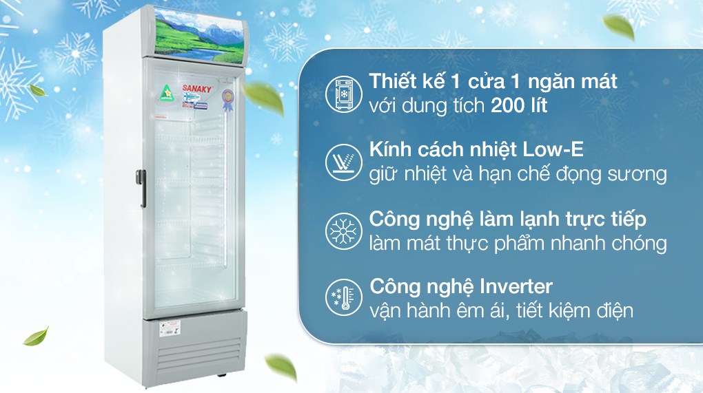 Tủ Mát Sanaky Inverter 200 Lít VH-258K3L