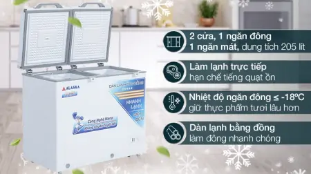 Tủ Đông Mát Alaska 205 Lít BCD-3068C 0