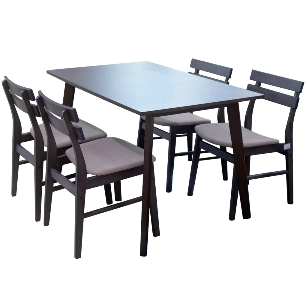 Bộ Bàn ăn Fiesta WM1781A-DT5 1.2M Nâu (COFFEE OAK) + 4 Ghế ăn Delvin WM1888-DC Xám (COFFEE OAK) 0