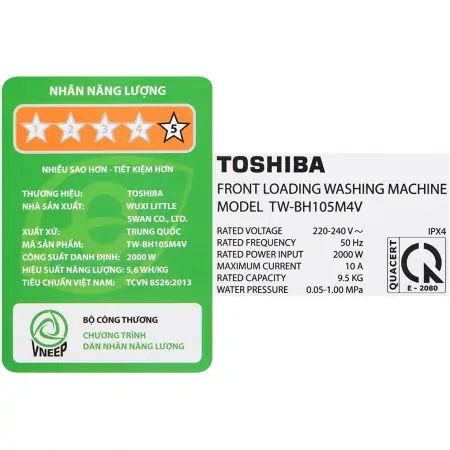 Máy Giặt TOSHIBA 9.5 Kg TW-BH105M4V (SK) 3