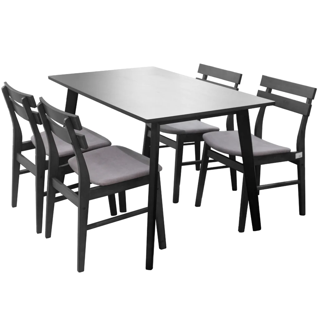 Bộ Bàn Ăn Fiesta WM1781A-DT5 Xám + 4 Ghế Ăn Delvin WM1968-DC Xám (RUSTIC GREY) 0