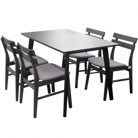 Bộ Bàn Ăn Fiesta WM1781A-DT5 Xám + 4 Ghế Ăn Delvin WM1968-DC Xám (RUSTIC GREY) 0