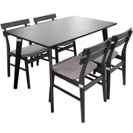 Bộ Bàn Ăn Fiesta WM1781A-DT5 Xám + 4 Ghế Ăn Delvin WM1968-DC Xám (RUSTIC GREY) 1