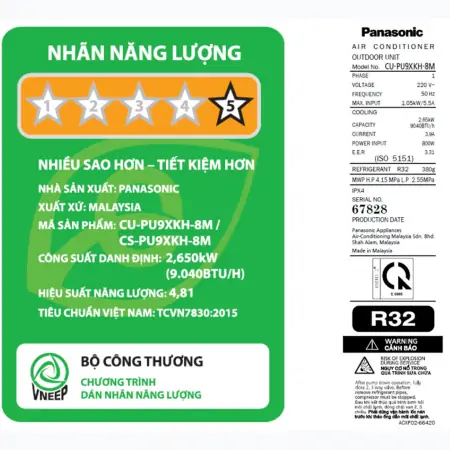 Máy lạnh Panasonic Inverter 1 HP CU/CS-PU9XKH-8M 6