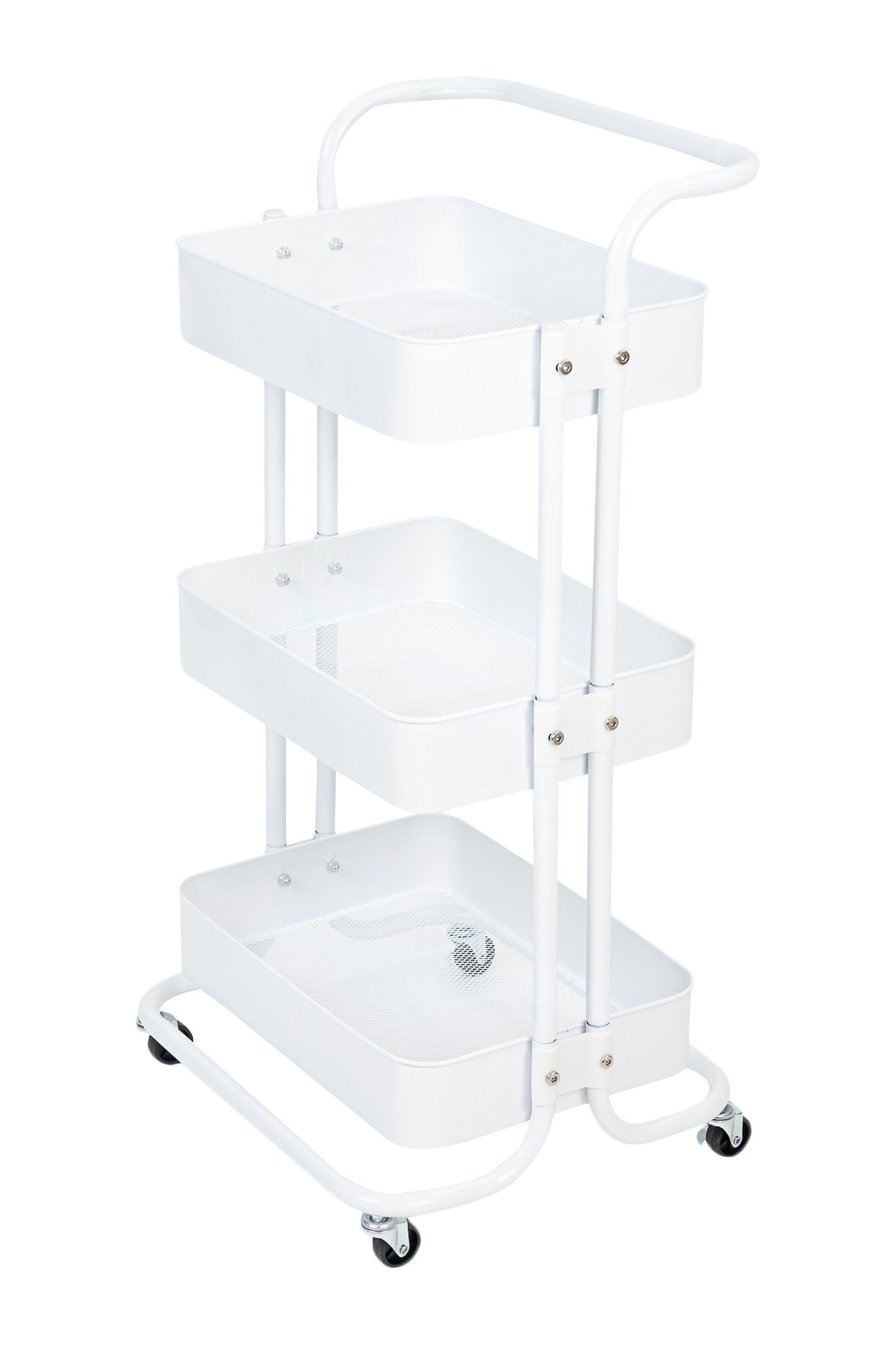 Kệ Xếp 3 Tầng Kim Loại Có Bánh Xe ECOSF3 Trắng 0