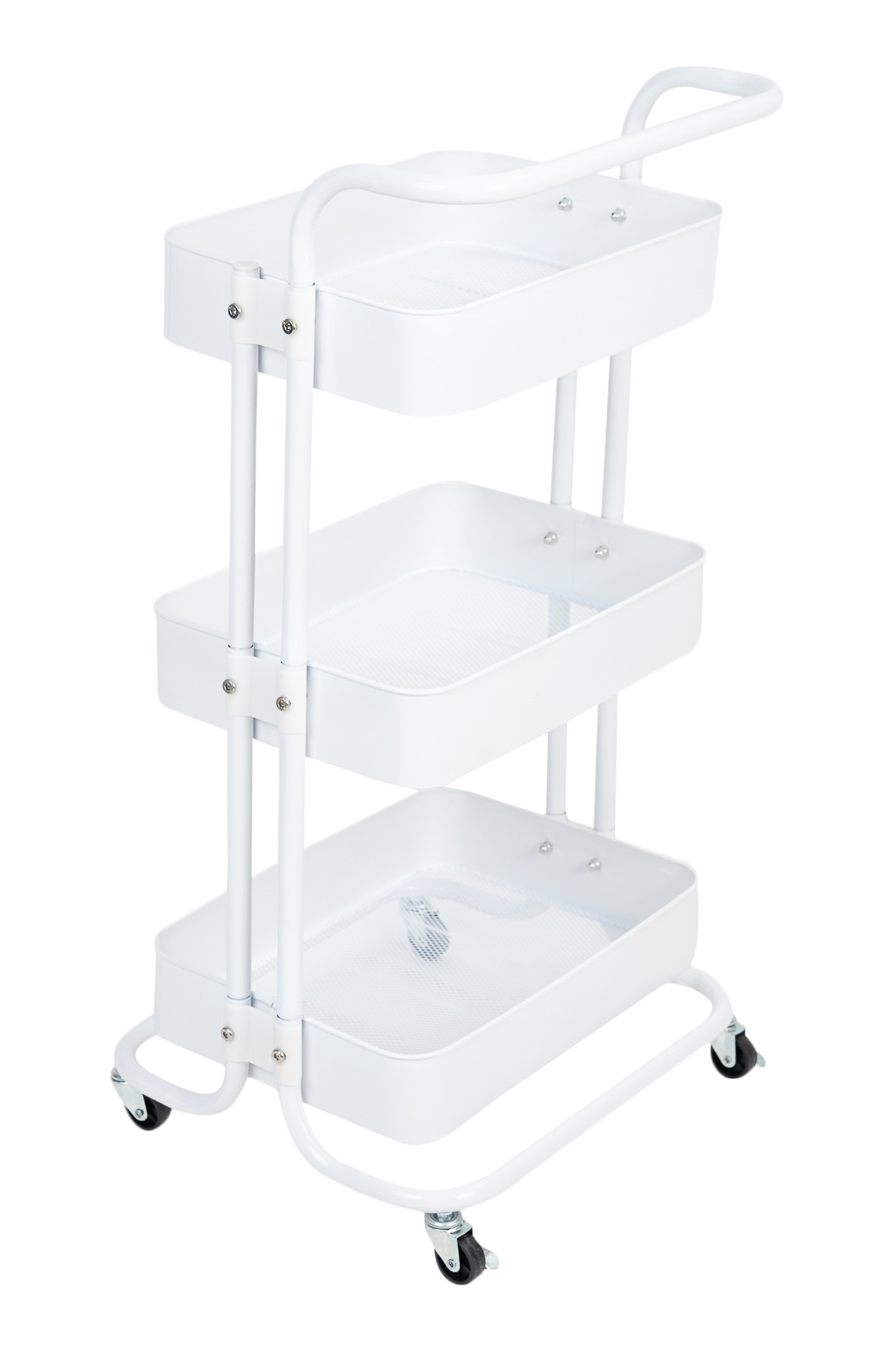 Kệ Xếp 3 Tầng Kim Loại Có Bánh Xe ECOSF3 Trắng 2