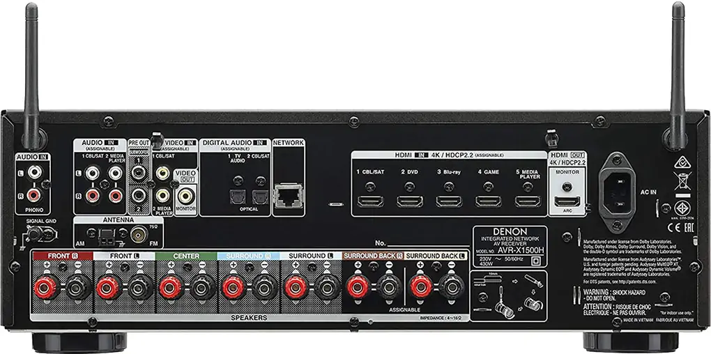 Amply Denon AVR-X1500HBKE2 3
