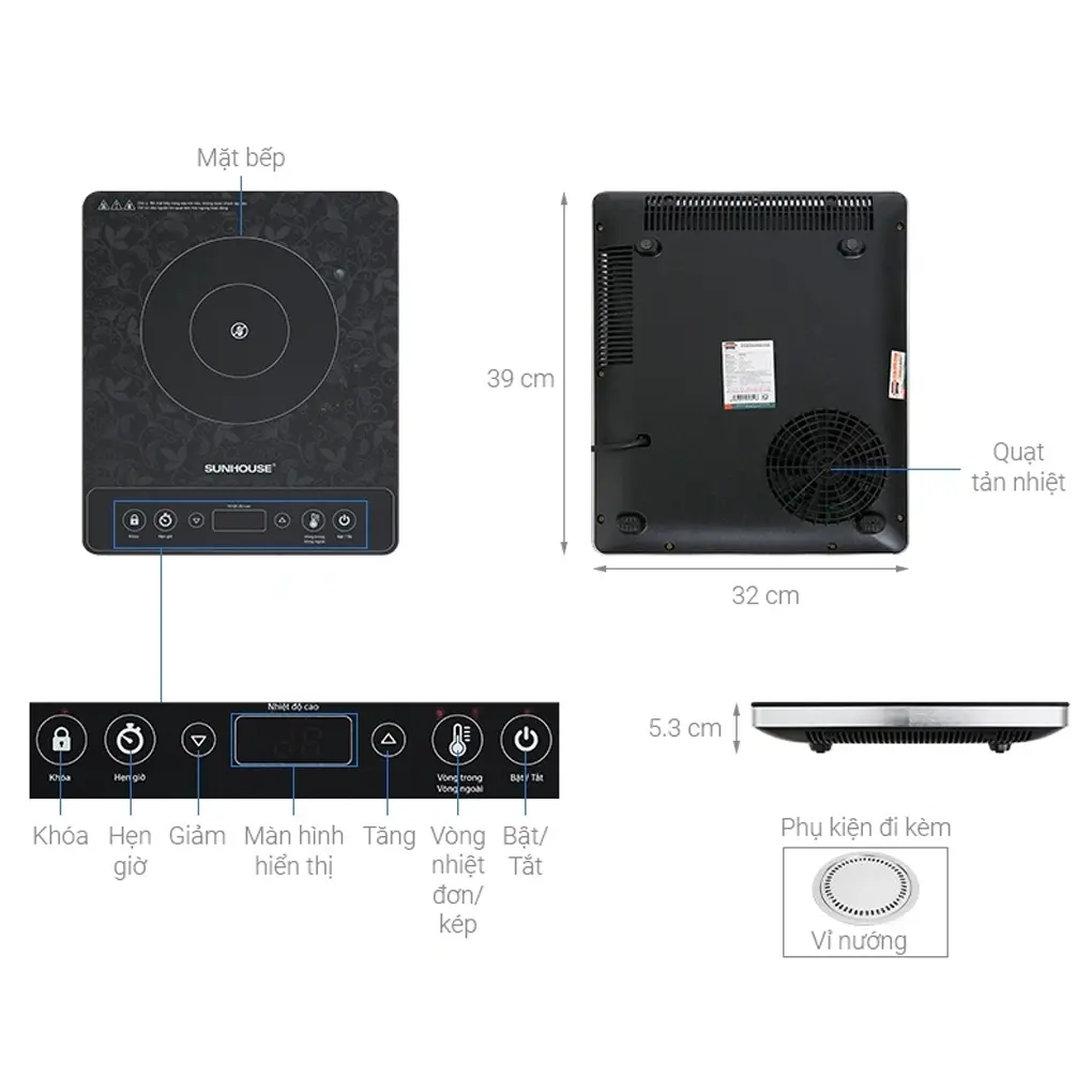 Bếp hồng ngoại Sunhouse SHD6020 4