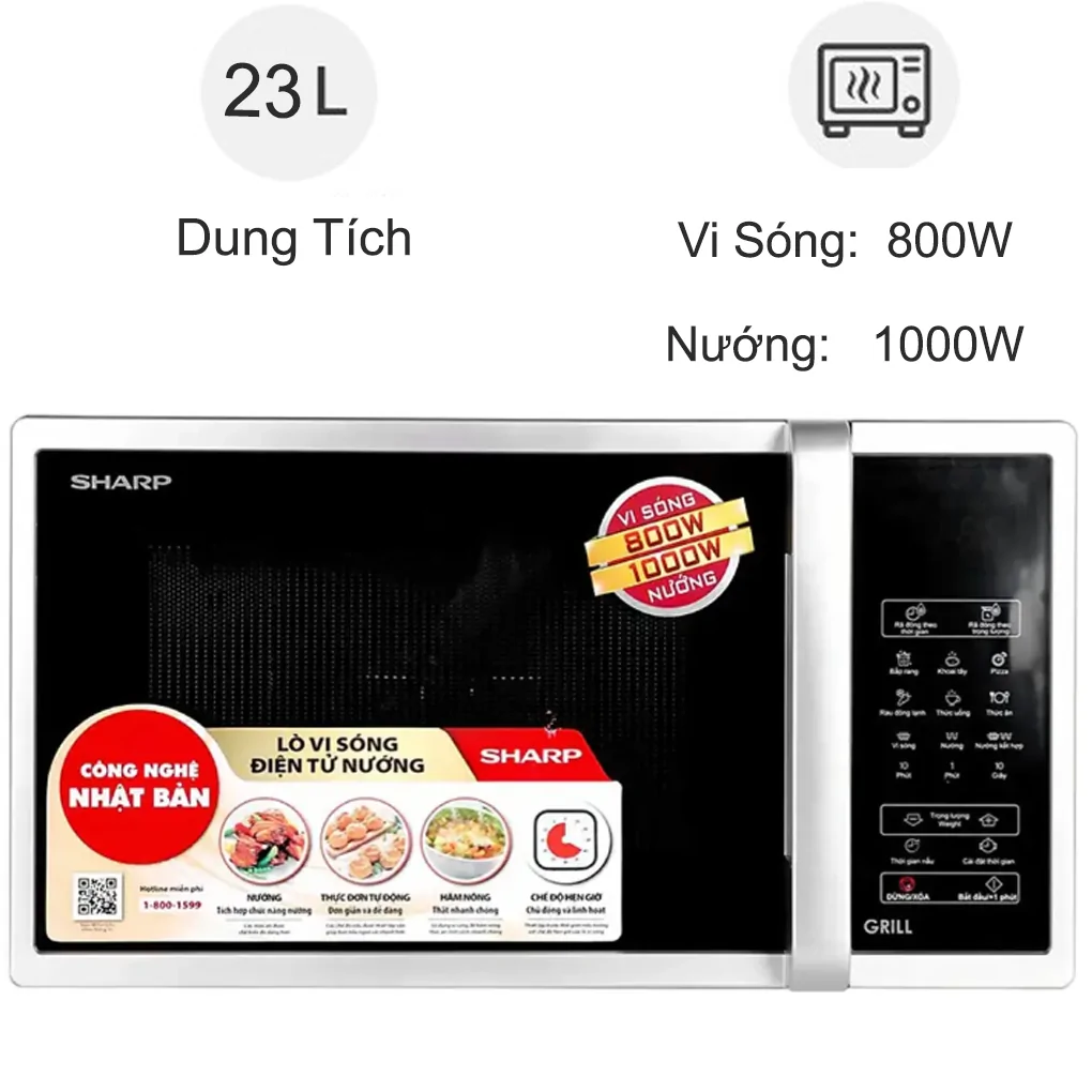 Lò vi sóng Sharp R-G372VN-S 23 lít