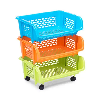 Giành Nhựa 3 Tầng Có Bánh Xe PB617/3