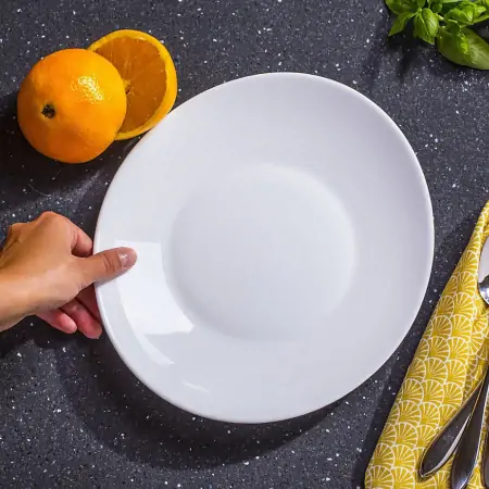 PROMETEO Đĩa Thủy Tinh Màu Trắng 22 X 19 3