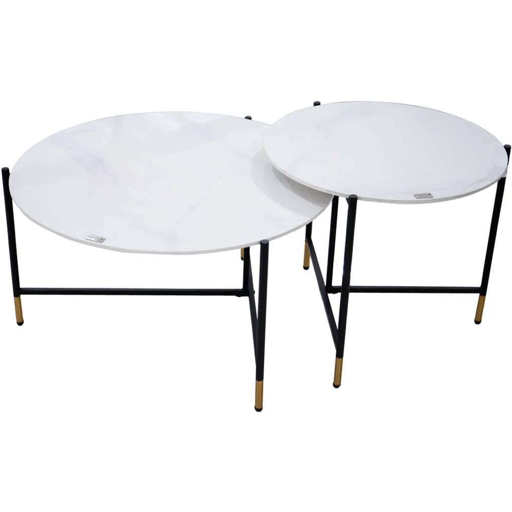 Bộ Bàn Coffee Cẩm Thạch Tròn LC-066-1 + LC-066-2