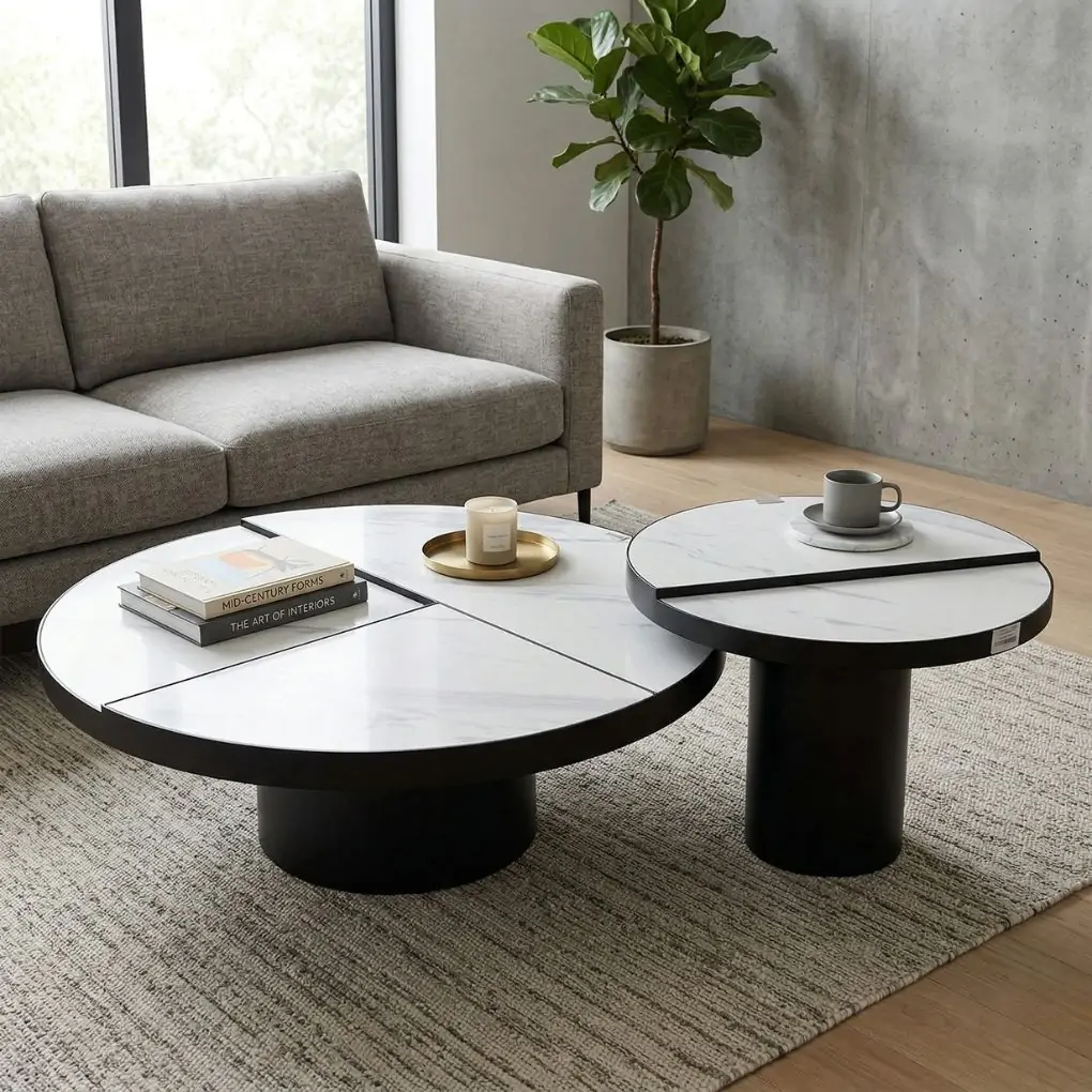 Bộ Bàn Coffee Cẩm Thạch LC-080-1 + LC-080-2