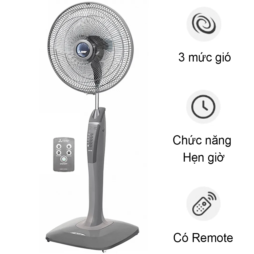 Quạt đứng Mitsubishi LV16-RA CY-GY-Xám Đậm