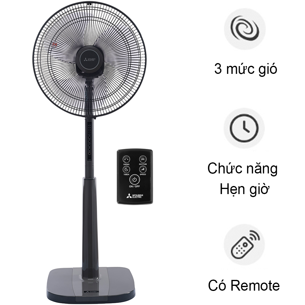 Quạt đứng LV16S-RA CY-GY-Xám Đậm