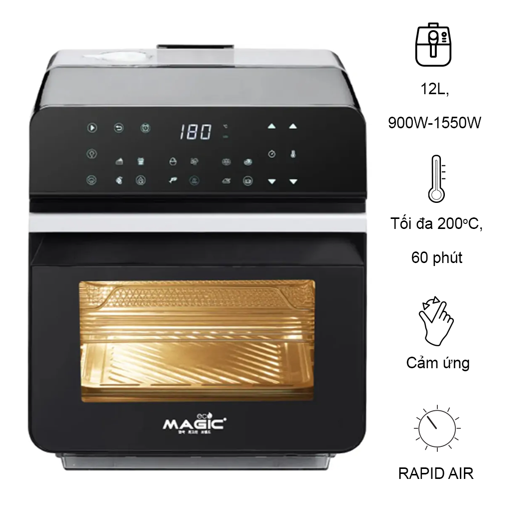 Nồi chiên không dầu kết hợp hấp cao cấp ECO S12