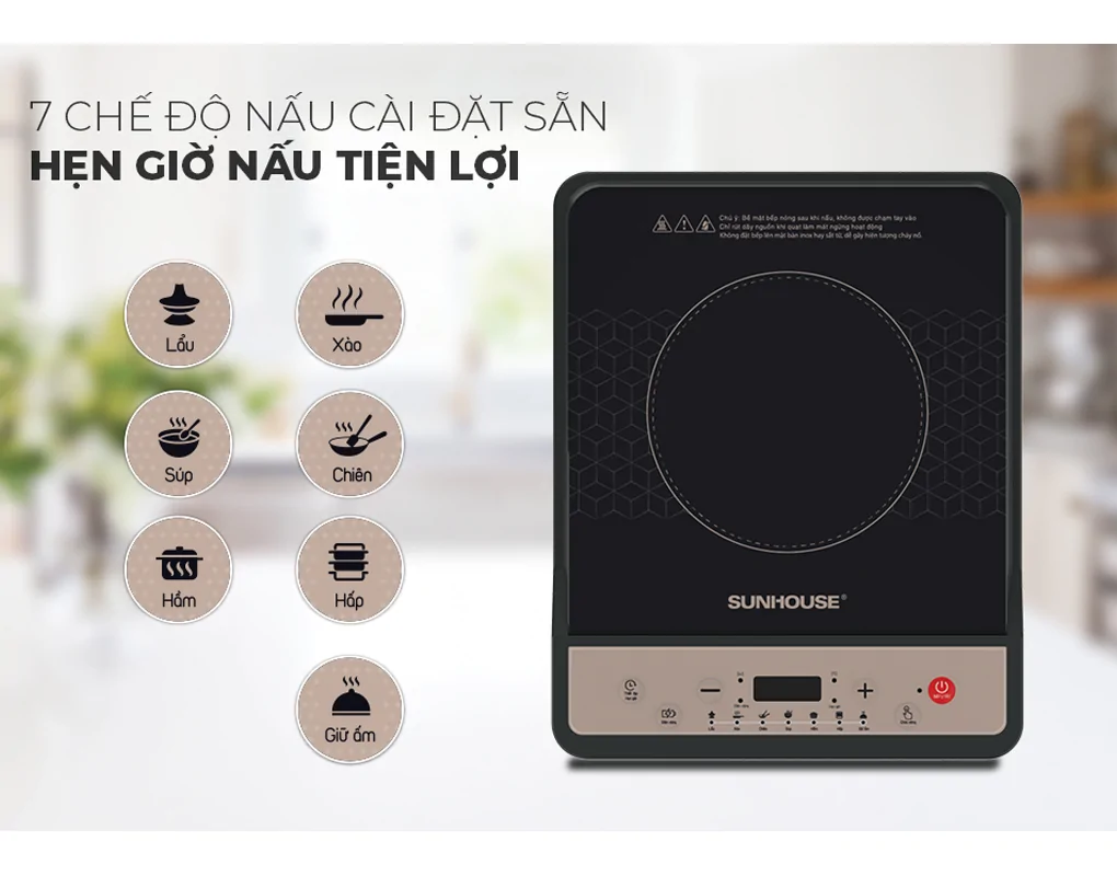 Bếp từ đơn Sunhouse SHD6160 1800W 8