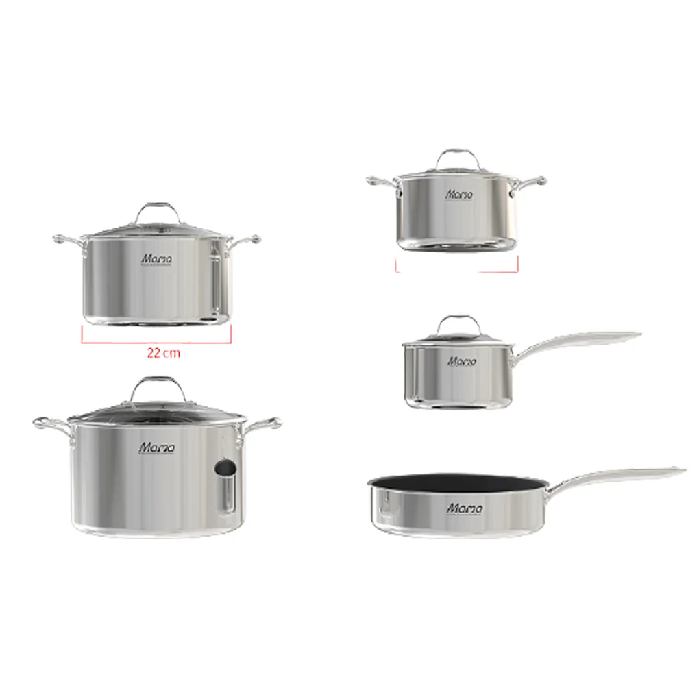 Bộ Nồi Chảo Inox 304 Cao Cấp Đa Lớp Sunhouse SHG700 0