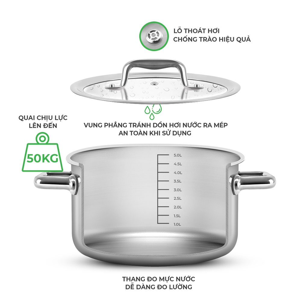 Nồi inox liền khối Elmich Trimax ECO EL-3992 18 cm 2