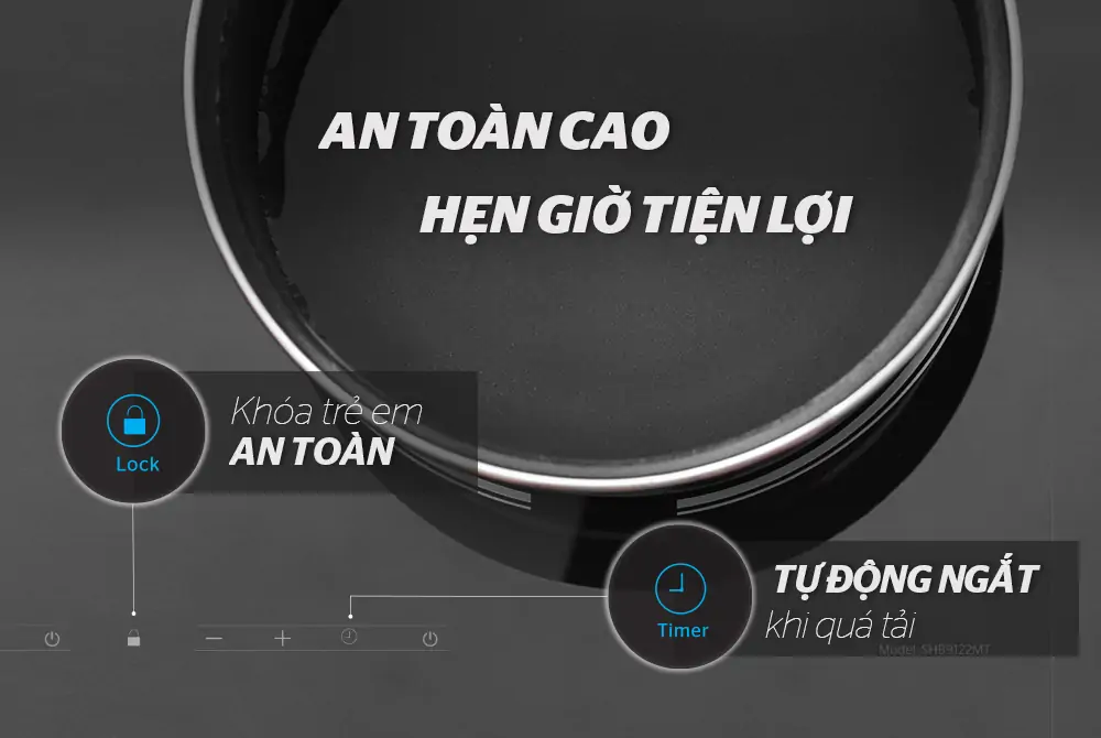 Bếp từ đôi Sunhouse SHB9122MT 3