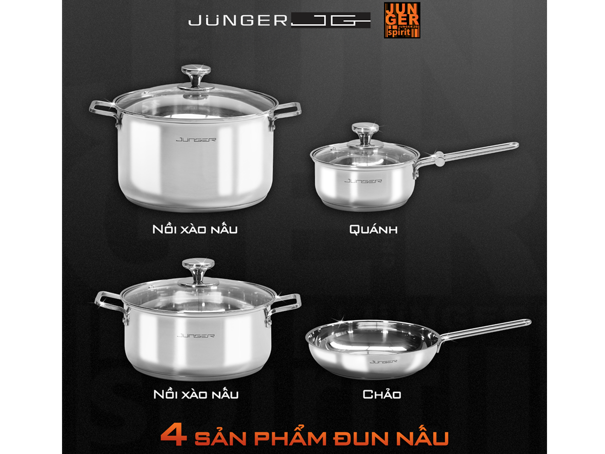 Bộ Nồi Inox 304 Cao Cấp 7 Món Junger CWJ-070 9