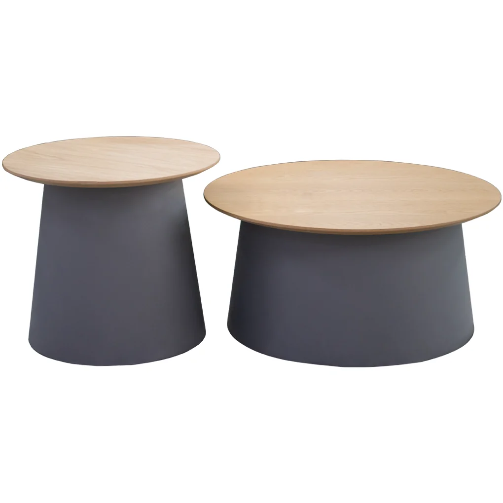 Bộ Bàn Coffee Tròn 290M Xám + 299AM Xám