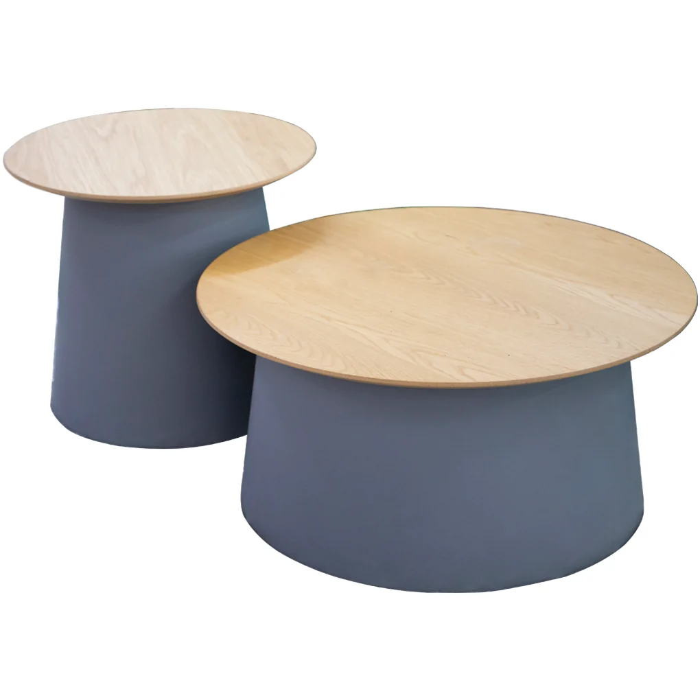 Bộ Bàn Coffee Tròn 290M Xám + 299AM Xám 1