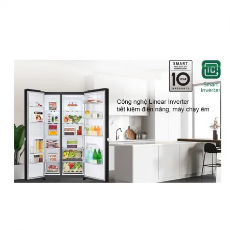 Tủ Lạnh LG Inverter 649 Lít GR-B257WB 12