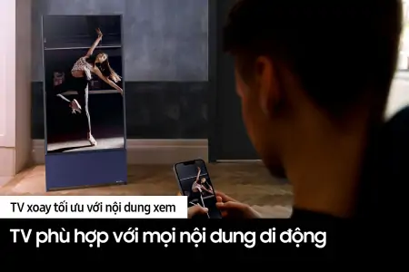 Lifestyle Tivi Samsung SERO QLED 4K 43 Inch QA43LS05B 0