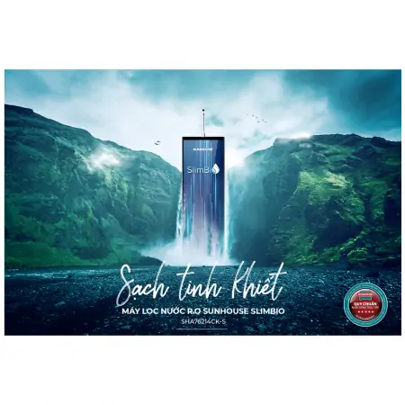 Máy Lọc Nước R.O Nóng Lạnh SUNHOUSE SLIMBIO SHA76214CK-S
