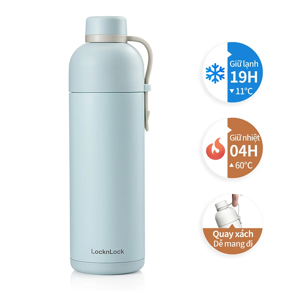 Bình Giữ Nhiệt LOCK&LOCK Belt Bottle 490ml LHC4267MIT - Màu Mint 0