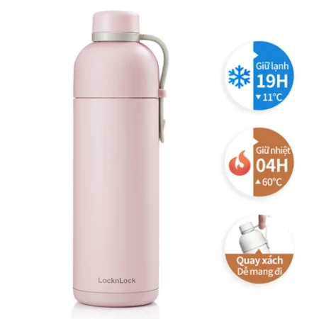 Bình Giữ Nhiệt LOCK&LOCK Belt Bottle 490ml LHC4267PIK - Màu Hồng 0