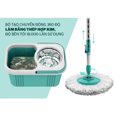 Bộ Lau Nhà Xoay 360 Độ SUNHOUSE KS-CL330S 2