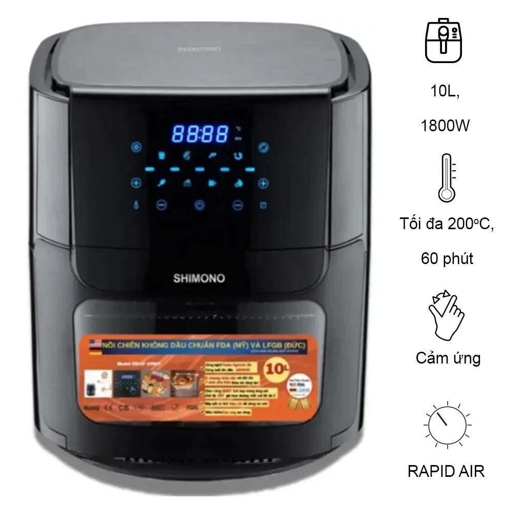 Nồi Chiên Không Dầu SHIMONO SM-AF1086T (Sản phẩm trưng bày)