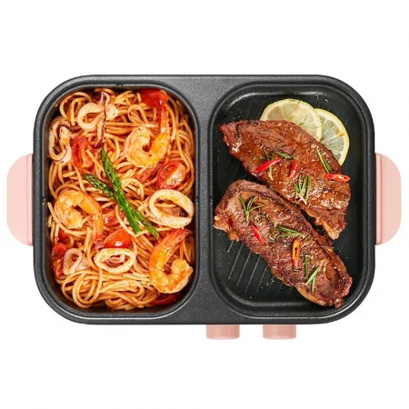 Bếp Lẩu Nướng Đa Năng Bear DKL-C12D1 - Hàng Quốc Tế - Bản Tiếng Anh 0