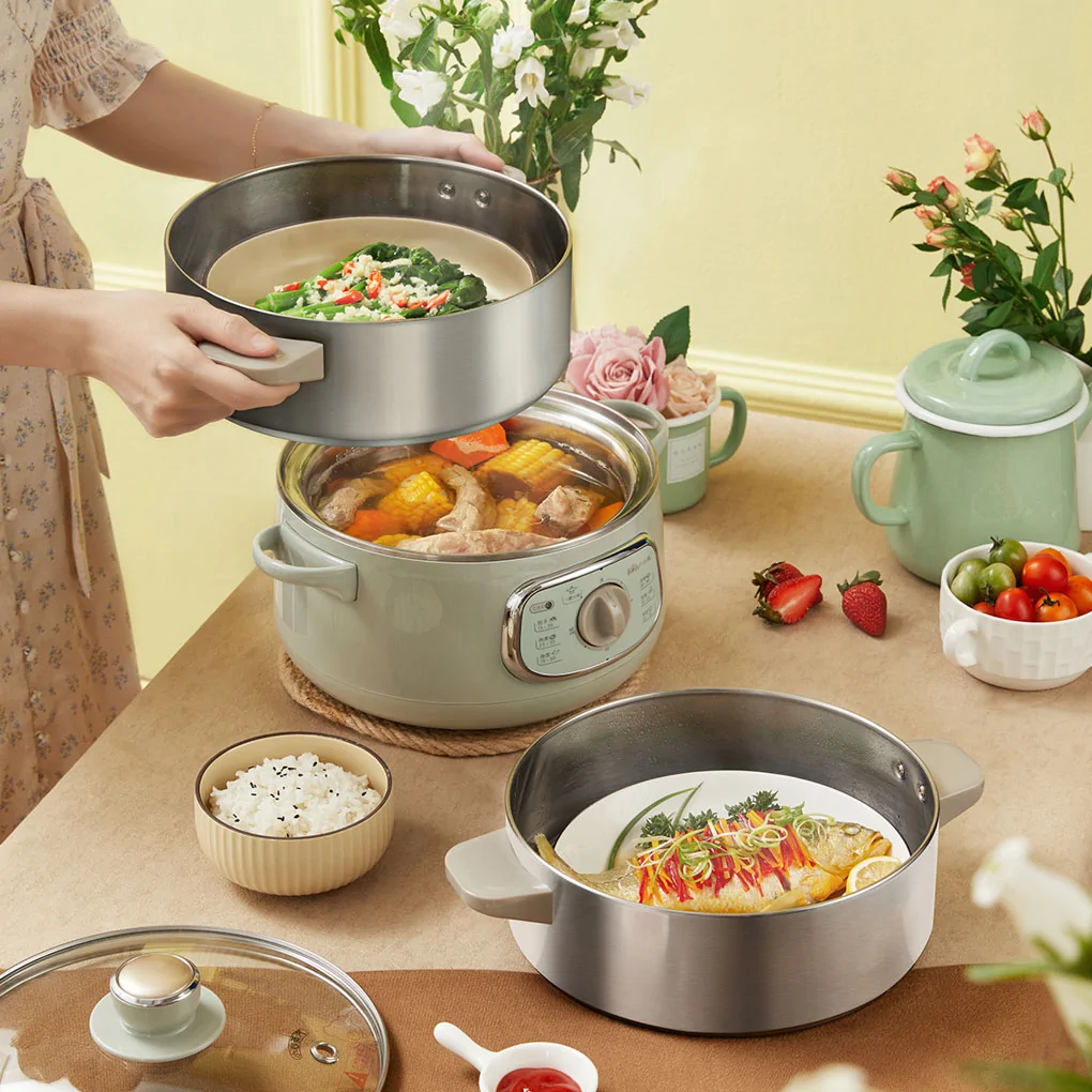 Nồi Lẩu Hấp Thủy Nhiệt Đa Năng Bear DZG-D80G5 - Hàng Quốc Tế - Bản Tiếng Anh 8