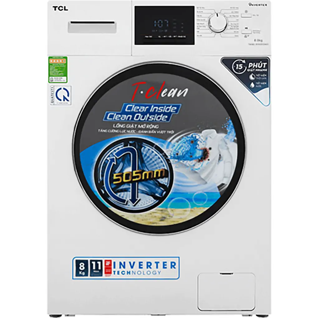 Máy Giặt TCL Inverter 8 Kg TWF80-M14303DA03