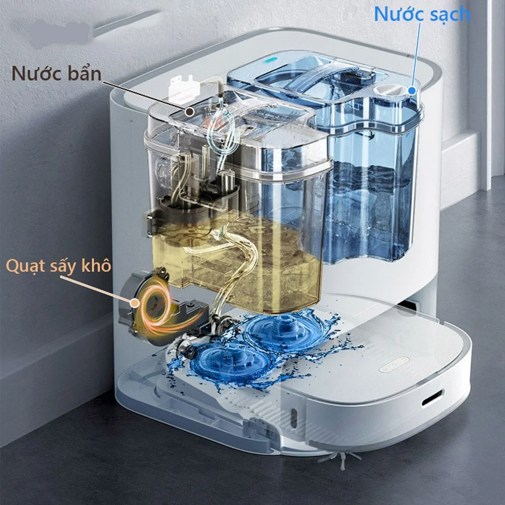 Robot Hút Bụi Lau Nhà, Tự Giặt Giẻ Lau Dreame W10 6