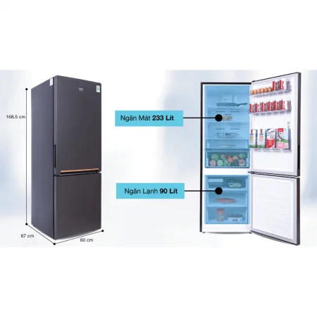 Tủ Lạnh Beko Inverter 323 Lít RCNT340I50VZK 2