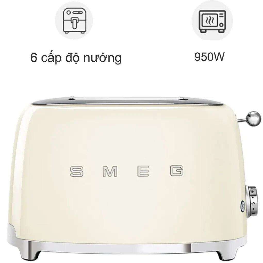 Máy Nướng Bánh Mì SMEG TSF01CREU - Kem
