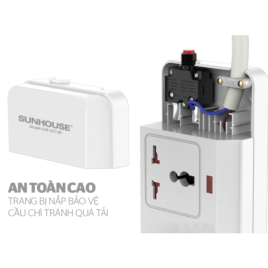 Ổ Cắm Điện SUNHOUSE SHE-OC1-3R 3