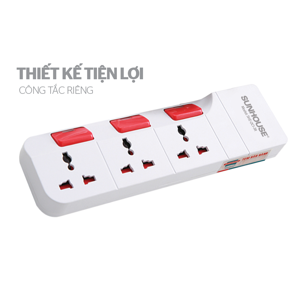 Ổ Cắm Điện SUNHOUSE SHE-OC1-3R 4