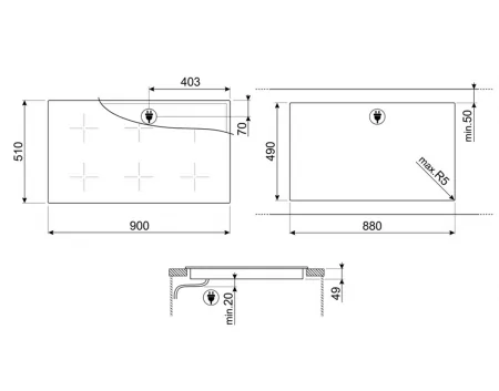 Bếp Từ Smeg SIM693WLDR/ 535.64.169 - Ý 5