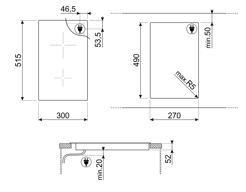 Bếp Từ SMEG SI5322B 0